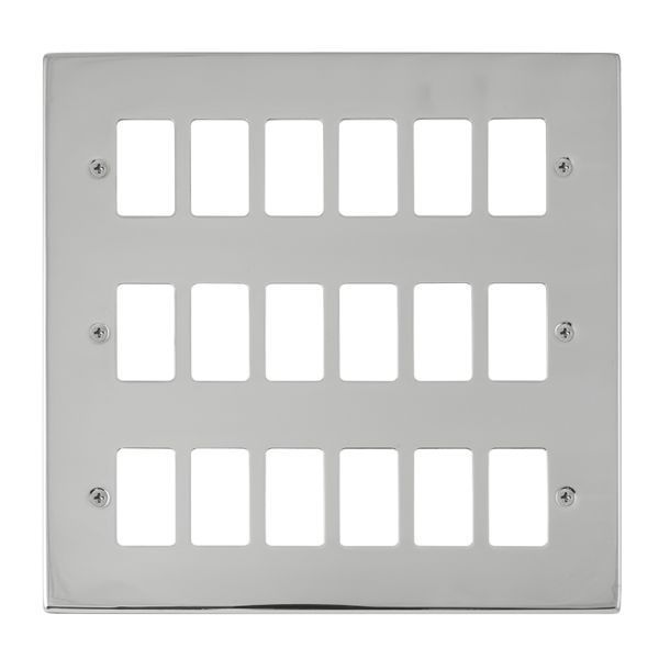 Click VPCH20518 GridPro Polished Chrome 18 Gang Deco Range Front Plate