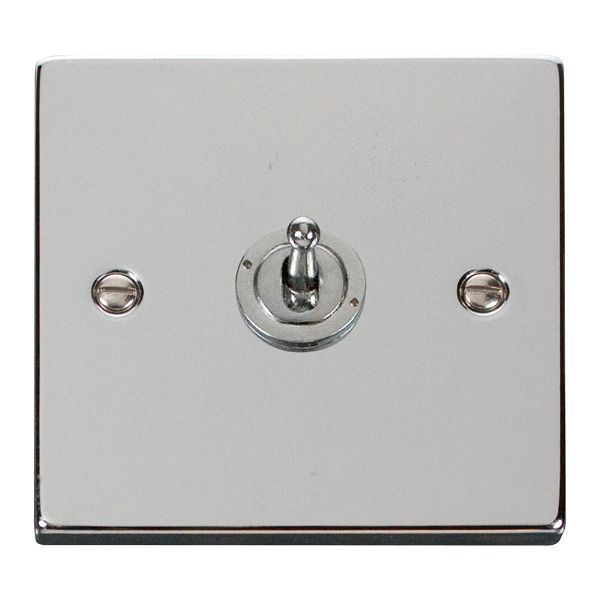 Click VPCH421 Deco Polished Chrome 1 Gang 10AX 2 Way Dolly Toggle Switch