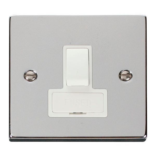 Click VPCH651WH Deco Polished Chrome 13A Switched Fused Spur Unit - White Insert