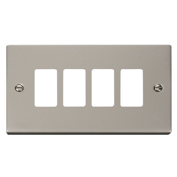 Click VPPN20404 GridPro Pearl Nickel 4 Gang Deco Range Front Plate