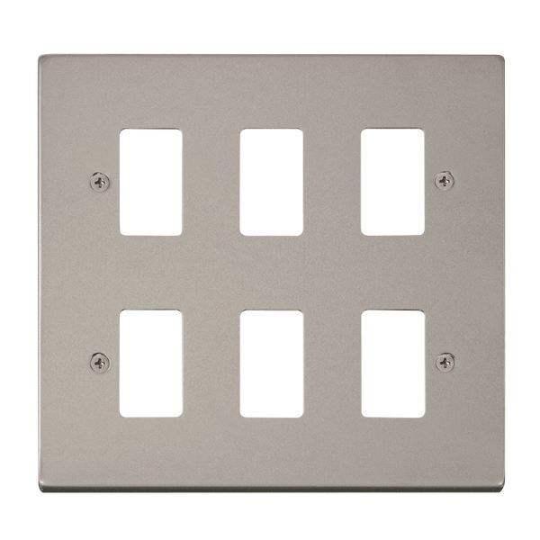 Click VPPN20506 GridPro Pearl Nickel 6 Gang Deco Range Front Plate