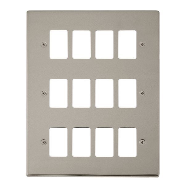 Click VPPN20512 GridPro Pearl Nickel 12 Gang Deco Range Front Plate