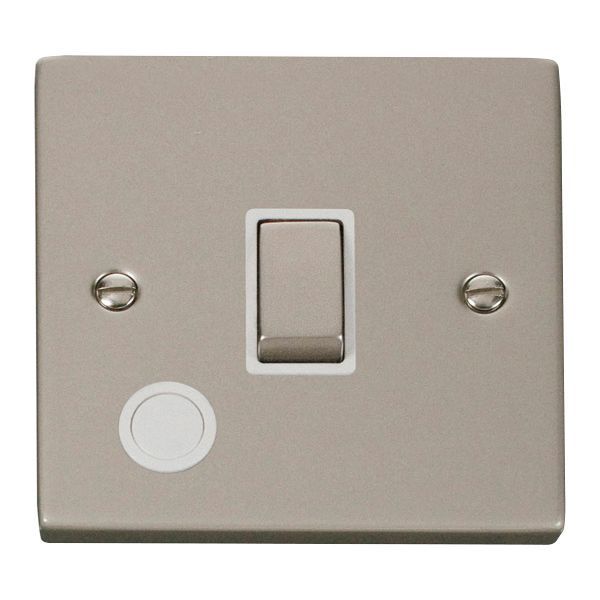 Click VPPN522WH Deco Pearl Nickel Ingot 20A 2 Pole Flex Outlet Switch - White Insert