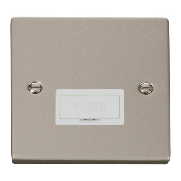 Click VPPN650WH Deco Pearl Nickel 13A Fused Spur Unit - White Insert