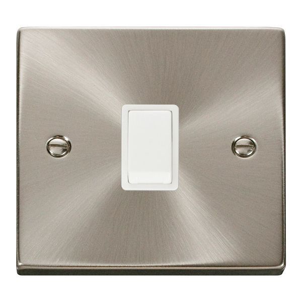 Click VPSC622WH Deco Satin Chrome 20A 2 Pole Switch - White Insert