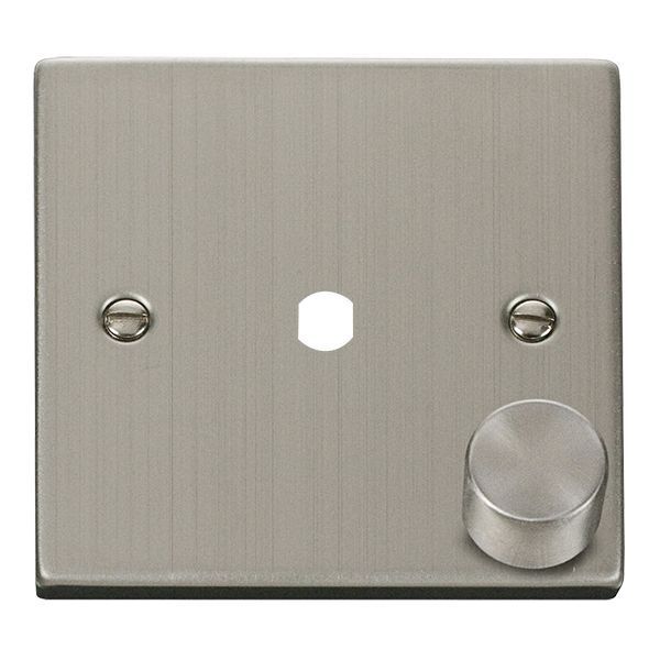 Click VPSS140PL Deco Stainless Steel 1 Gang Dimmer Plate with Knob