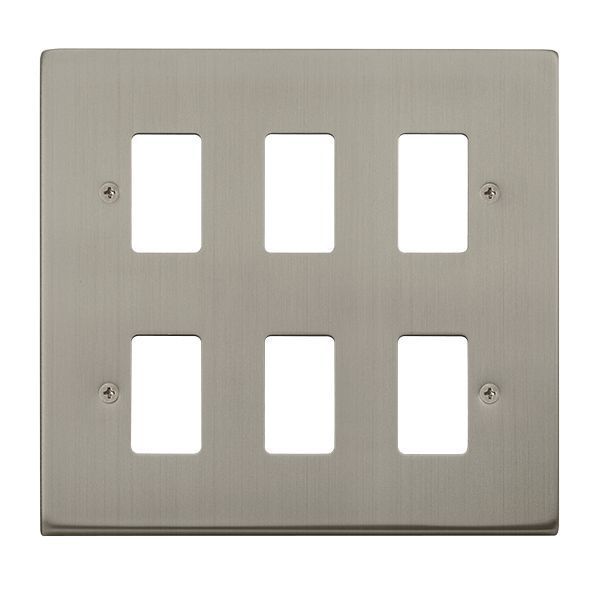 Click VPSS20506 GridPro Stainless Steel 6 Gang Deco Range Front Plate