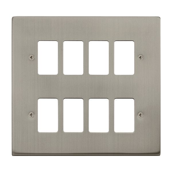 Click VPSS20508 GridPro Stainless Steel 8 Gang Deco Range Front Plate
