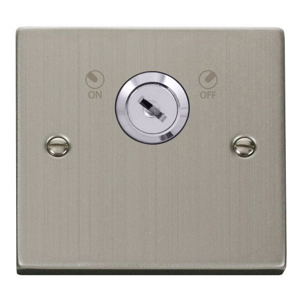 Click VPSS660 Deco Stainless Steel 1 Gang 20A 2 Pole Lockable Plate Switch