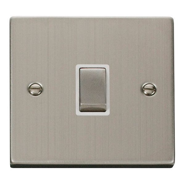 Click VPSS722WH Deco Stainless Steel Ingot 20A 2 Pole Switch - White Insert
