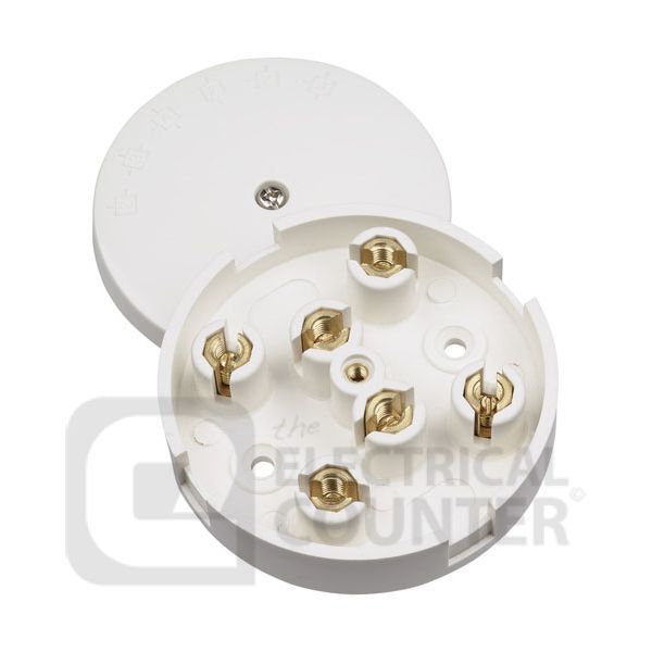 Click Scolmore White 20A Junction Box, Selective Entry 6 Terminal