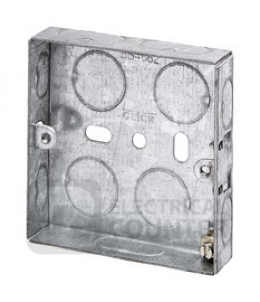 Click WA092 Essentials 1 Gang 16mm Galvanised Steel Knockout Box