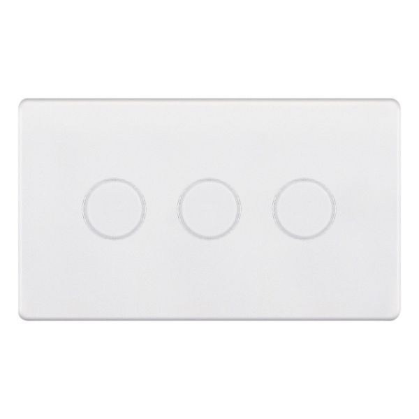 Selectric 5MPLUS-966 5M-PLUS Matt White 3 Gang 5-100W 2 Way LED Dimmer Switch