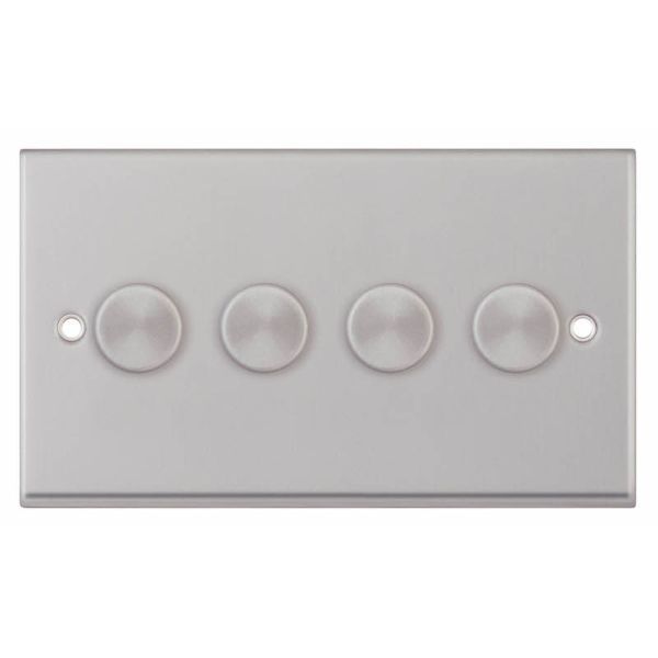 Selectric 7MPRO-167 7M-PRO Satin Chrome 4 Gang 5-100W 2 Way LED Dimmer Switch