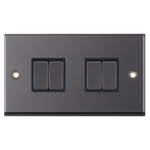 Selectric 7MPRO-404 7MPRO Black Nickel 4 Gang 10AX 2 Way Plate Switch