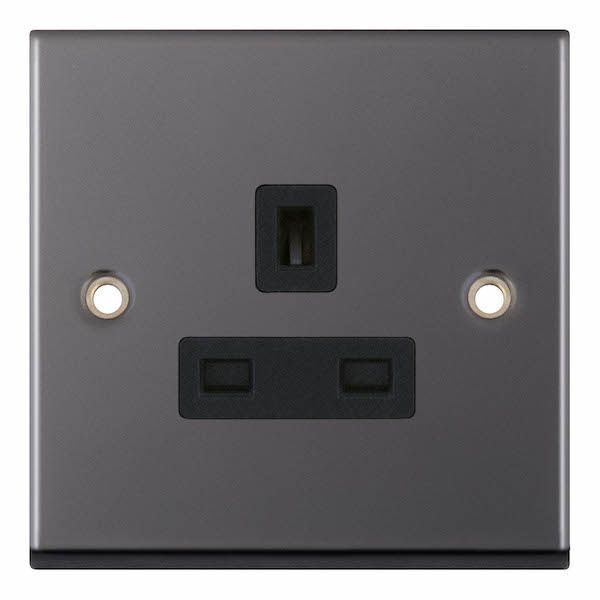 Selectric 7MPRO-419 7MPRO Black Nickel 1 Gang 13A Unswitched Socket