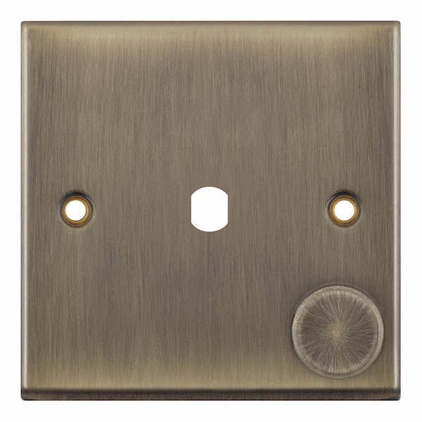 Selectric 7MPRO-670 7MPRO Antique Brass 1 Aperture Empty Dimmer Plate with Knob