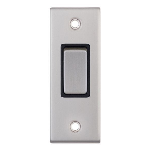 SelectRic Satin Chrome White Insert Plate Switch 10 amp 1 Gang 2 Way 