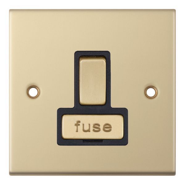 Selectric DSL828 5M Satin Brass 13A 2 Pole Switched Fused Spur Unit