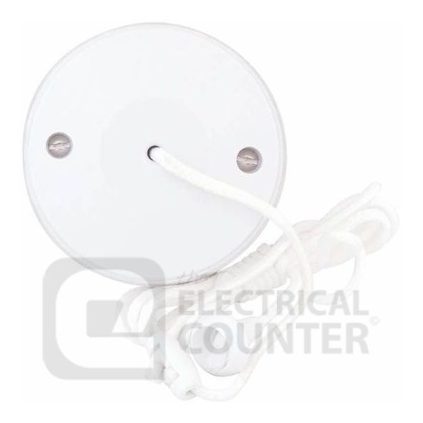 Selectric LG1731 Square White 10AX 2 Way Ceiling Pull Switch