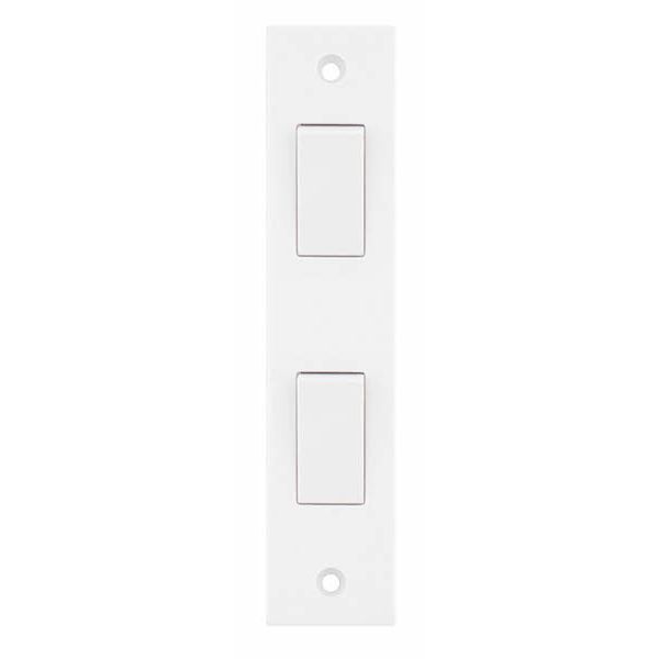 Selectric LG202ARC Square White 2 Gang 10AX 2 Way Architrave Plate Light Switch