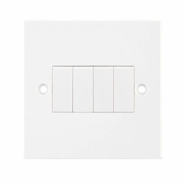 Single Light Switch 1 Gang 2 Way 10A White & 25mm Surface Pattress Back Box 