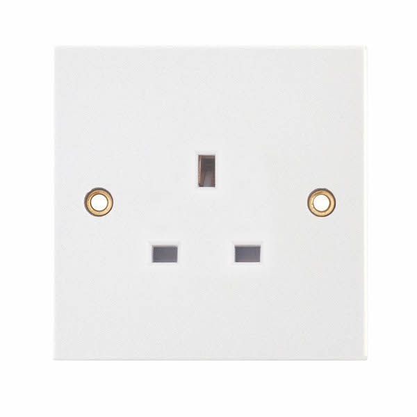 Selectric LG9143 Square White 1 Gang 13A Unswitched Socket