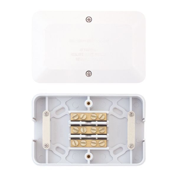 Selectric LGK829 Square White 60A 3x 2.5mm Terminals 142x90mm Junction Box