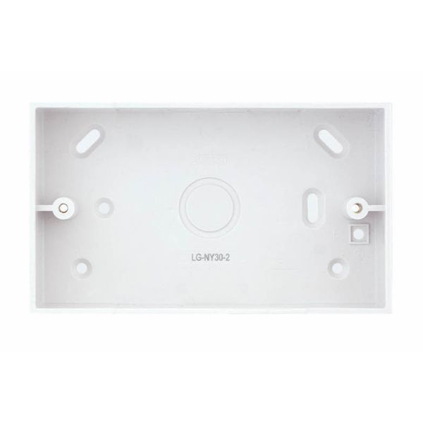 Selectric LG-NY30-2 Square White 2 Gang 30mm Depth ABS Surface Pattress Box
