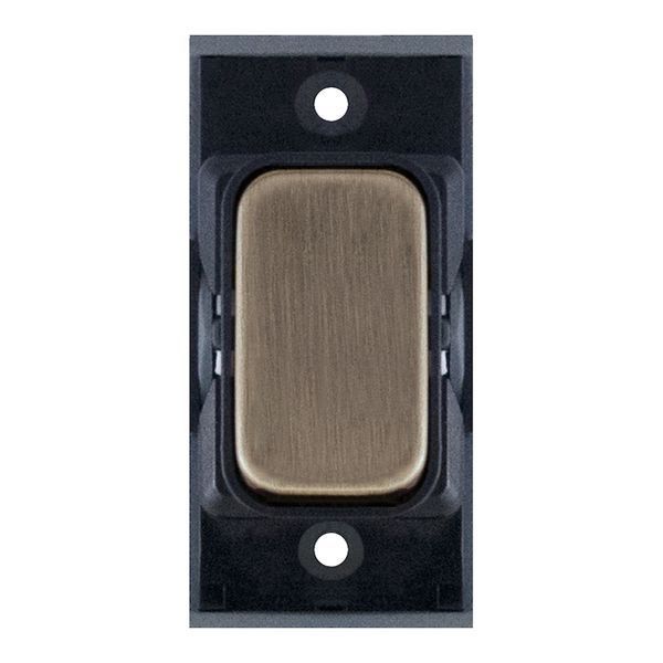 Selectric SGRID360-119 GRID360 Antique Brass 10A Retractive Switch Module - Black Insert