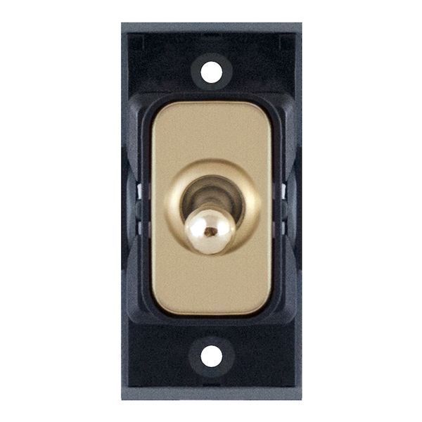 Selectric SGRID360-143 GRID360 Satin Brass 10A 2 Way Toggle Switch Module - Black Insert