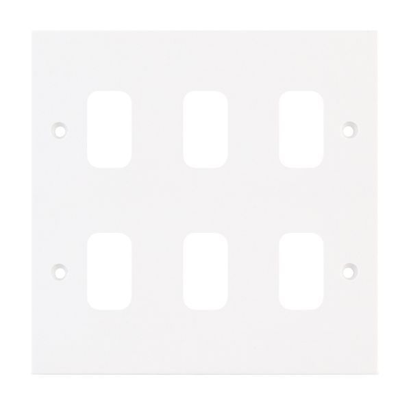 Selectric SGRID360-164 GRID360 White 6 Aperture Square Modular Front Plate