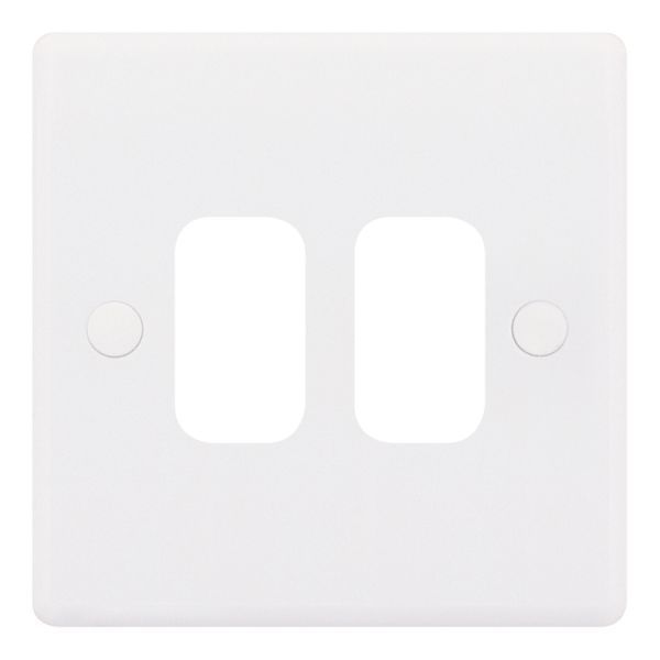 Selectric SGRID360-168 GRID360 White 2 Aperture Smooth Modular Front Plate