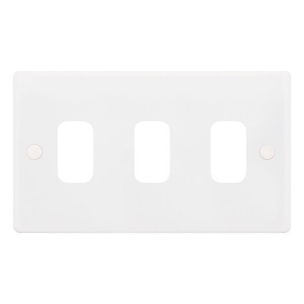 Selectric SGRID360-169 GRID360 White 3 Aperture Smooth Modular Front Plate