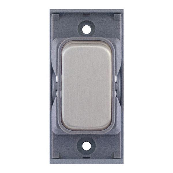 Selectric SGRID360-56 GRID360 Satin Chrome 10A 2 Way Switch Module - Grey Insert