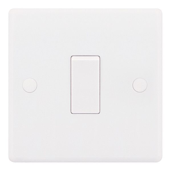 Selectric SSL500 Smooth White 1 Gang 10AX 1 Way Plate Light Switch