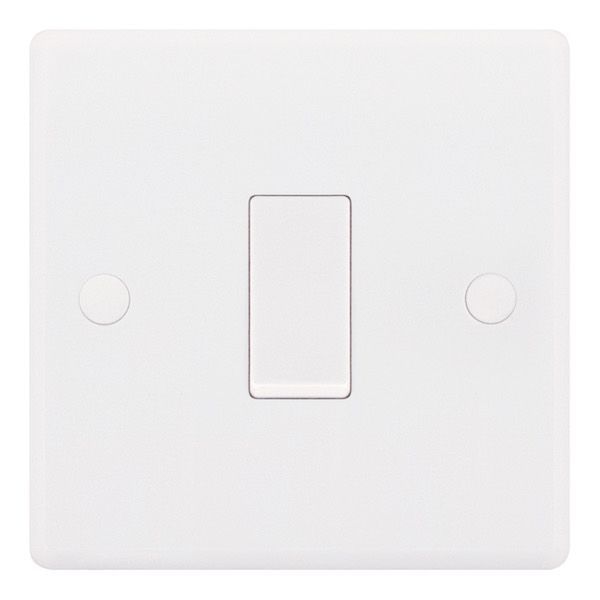 Selectric SSL507 Smooth White 1 Gang 10AX Intermediate Plate Light Switch