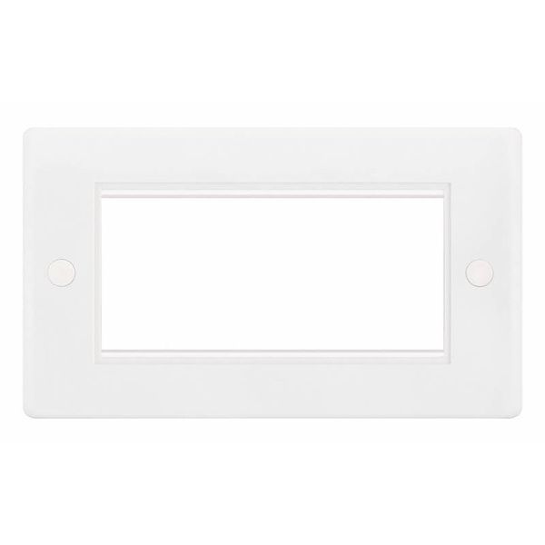 Selectric SUN-4 Euro Media White 4 Aperture Smooth Front Plate