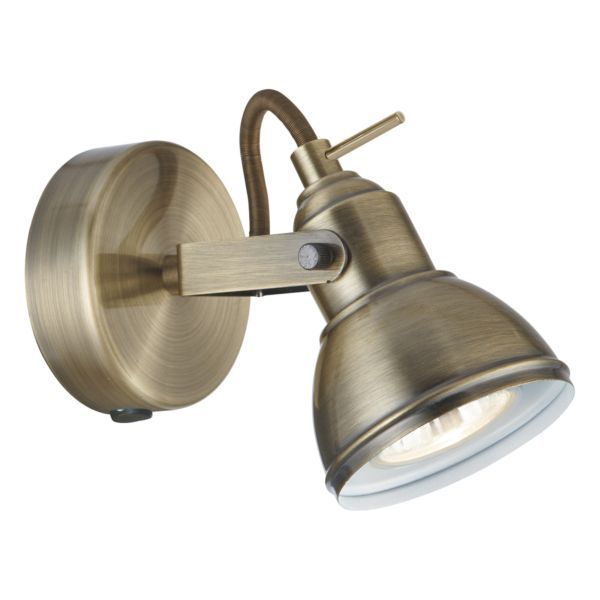 Searchlight SLI-1541AB Focus Antique Brass IP20 50W GU10 Industrial Spotlight
