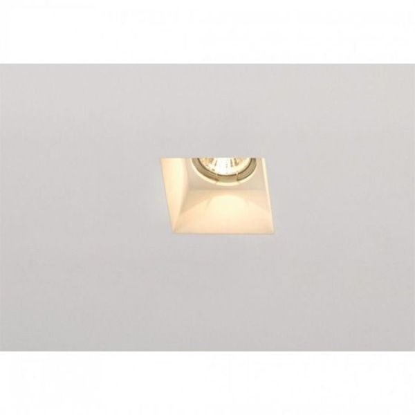 White Plastra Downlight Square GU10  Ceiling Light 35W