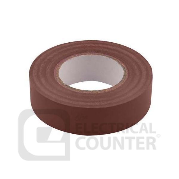 Brown Electrical PVC Insulation Tape 19mm x 20m BS EN 60454 Electrical Work