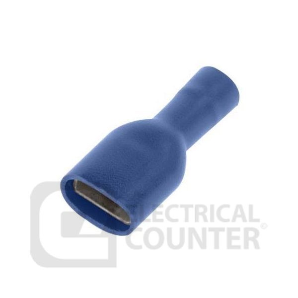 Unicrimp QBFPO63F Blue Female Push-On Fully Insulated Terminals 6.3 x 0.8mm (100 Pack, 0.05 each)
