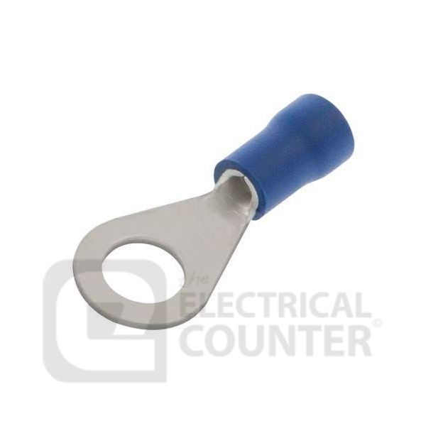 Unicrimp QBR12 Blue Ring Hole Pre-Insulated Terminals 12mm (100 Pack, 0.10 each)