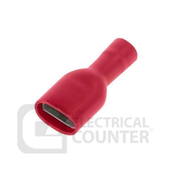Unicrimp QRFPO28F8 Red Female Fully Insulated Push-On Terminals 2.8 x 0.8mm (100 Pack, 0.03 each)