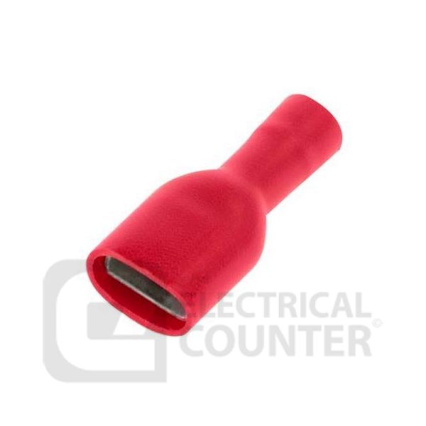 Unicrimp QRFPO48F8 Red Female Fully Insulated Push-On Terminals 4.8 x 0.8mm (100 Pack, 0.04 each)