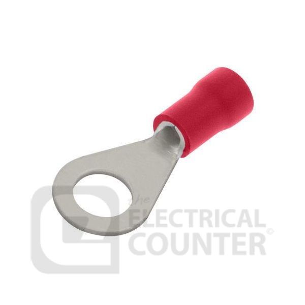Unicrimp QRR12 Red Ring Hole Pre-Insulated Terminals 12mm (100 Pack, 0.09 each)