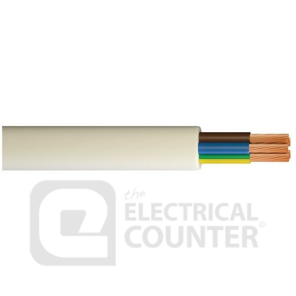 Pitacs 3095Y 0.75MM 100M White 5 Core Heat Resistant Flexible 3095Y 0.75mm Cable - 100m
