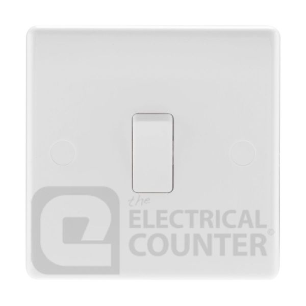 BG Electrical 813 Moulded White Round Edge 1 Gang 20A 16AX Intermediate Plate Switch