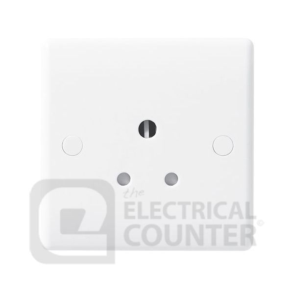 BG Electrical 829 Moulded White Round Edge 1 Gang 5A Unswitched Round Pin Socket