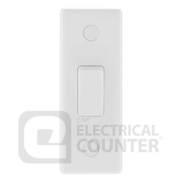 BG Electrical 847 Moulded White Round Edge 1 Gang 20A 16AX 2 Way Architrave Switch